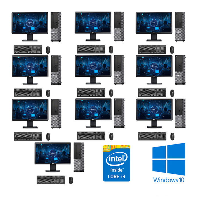 REFURBISHED - 10 X DELL OPTIPLEX 3020 SFF - I3 4130 - 8GB DDR3 - 500GB HDD - 19INCH - DELL - E1914H - LCD - COMPUTER SET