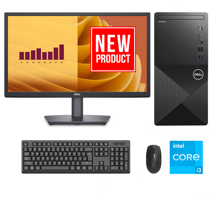 DELL VOSTRO 3030 MINI TOWER - I3 12100 - 12TH GEN - 8GB DDR5 - 512GB NVME SSD - 21.5 INCH - DELL - E2225HM - COMPUTER SET - NEW