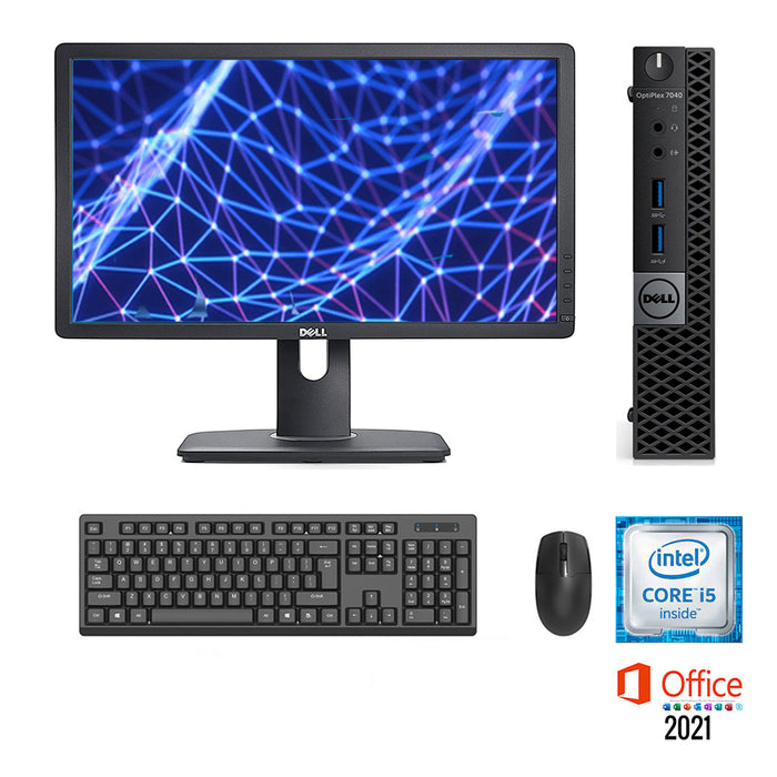 REFURBISHED - DELL OPTIPLEX 7040 MINI PC - I5 6500T - 16GB DDR4 - 256GB NVME SSD - 23INCH - DELL - U2312HMT - LCD - MS OFFICE 2021 - COMPUTER SET