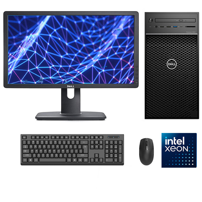 REFURBISHED - DELL PRECISION 3630 TOWER - XEON E-2246G - 6 CORE - 16GB DDR4 - 512GB M.2 SSD - NVIDIA QUADRO P400 - 23 INCH - DELL - P2314 - LED - COMPUTER SET - AUTOCAD WORKSTATION