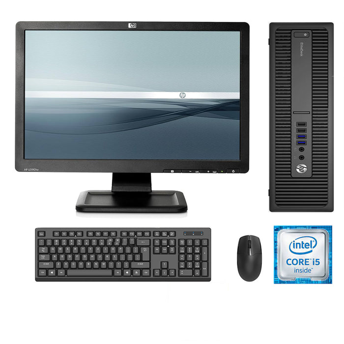 REFURBISHED - HP ELITEDESK 800 G2 SFF - I5 6500 - 8GB DDR4 - 128GB SSD - 19INCH - HP - LE1901W - LCD - COMPUTER SET