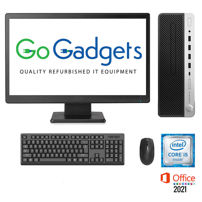 REFURBISHED - HP PRODESK 600 G3 SFF - I5 6500 6TH GEN - 8GB DDR4 - 256GB NVME SSD - 20INCH - HP - W2072A - LED - MS OFFICE 2021 - COMPUTER SET