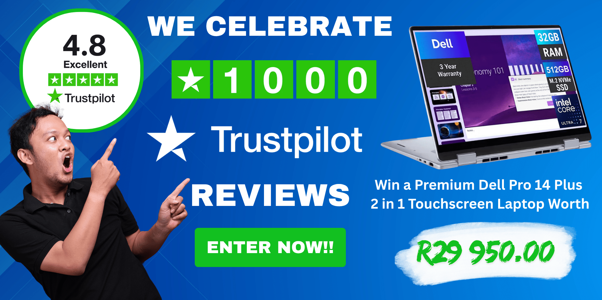THANK YOU FOR 1,000 TRUSTPILOT REVIEWS! Celebrate With Us and Win a Dell Pro 14 Premium Laptop Worth R29,000! - Go Gadgets SA