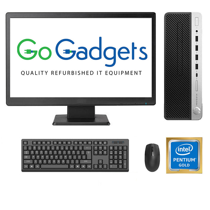 REFURBISHED - HP PRODESK 600 G4 SFF - PENTIUM GOLD G5400 8TH GEN - 8GB DDR4 - 256GB SSD - 19INCH - LG - LCD - COMPUTER SET