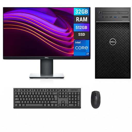 REFURBISHED - DELL PRECISION 3640 TOWER - I7 10TH GEN - 32GB DDR4 - 512GB SSD - NVIDIA QUADRO P620 - DELL P2319 - 23INCH - COMPUTER SET - AUTOCAD WORKSTATION