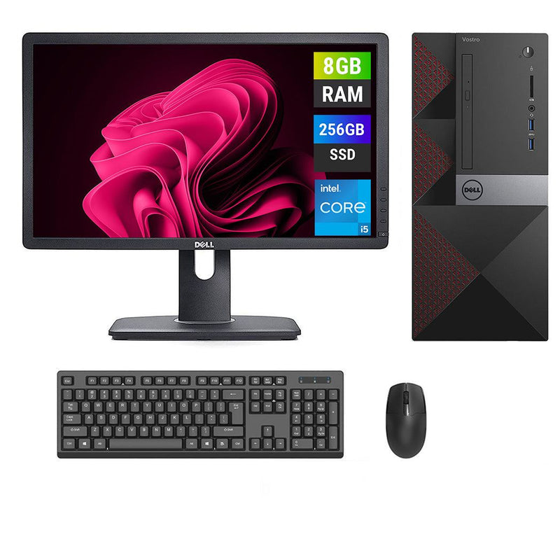 REFURBISHED - DELL VOSTRO 3668 MINI TOWER - I5 6TH GEN - 8GB DDR4 - 256GB SSD - 23INCH - DELL - P2312H - LCD - COMPUTER SET