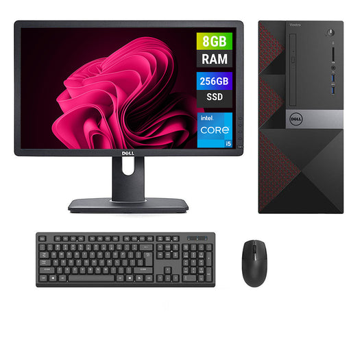 REFURBISHED - DELL VOSTRO 3650 MINI TOWER - I5 6TH GEN - 8GB DDR3 - 256GB SSD - 23INCH - DELL - P2312H - LCD - COMPUTER SET