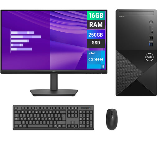 REFURBISHED - DELL VOSTRO 3910 MINI TOWER - I5 12TH GEN - 16GB DDR4 - 256GB SSD - DELL PRO 24 E2425HSM - 23.8INCH - COMPUTER SET