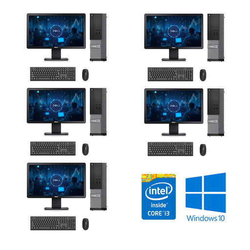 REFURBISHED - 5 X DELL OPTIPLEX 3020 SFF - I3 4130 - 8GB DDR3 - 500GB HDD - 19INCH - DELL - E1914H - LCD - COMPUTER SET
