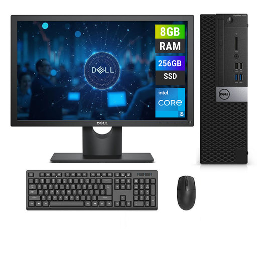 REFURBISHED - DELL OPTIPLEX 5050 SFF - I5 7TH GEN - 8GB DDR4 - 256GB SSD - 19INCH - DELL - E1916 - LCD - COMPUTER SET