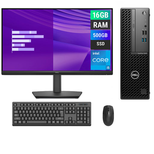 REFURBISHED - DELL OPTIPLEX 3000 SFF - I5 12TH GEN - 16GB DDR4 - 500GB SSD - DELL PRO 24 E2425HSM - 23.8INCH - COMPUTER SET