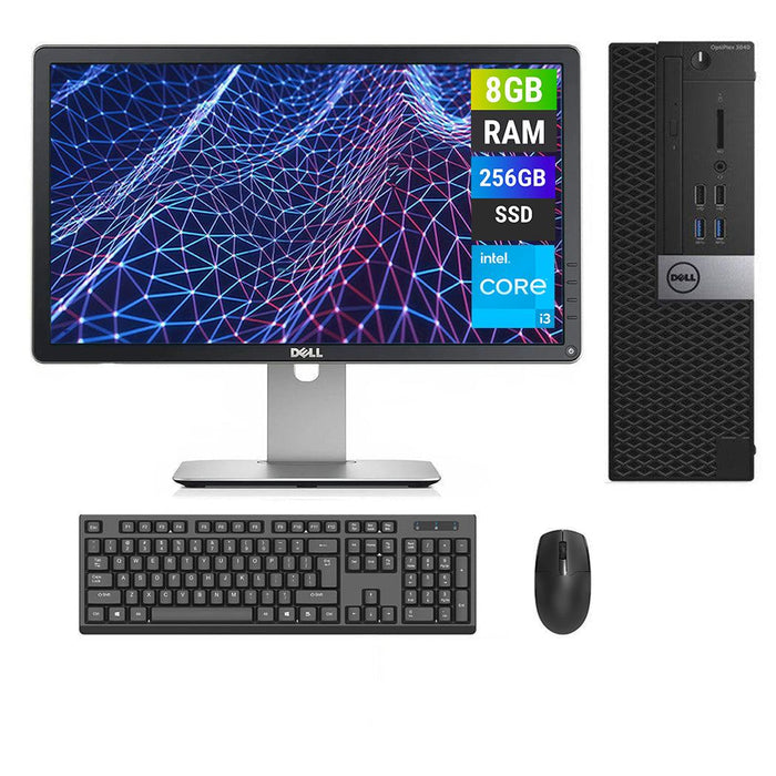 REFURBISHED - DELL OPTIPLEX 3040 SFF - I3 6TH GEN - 8GB DDR3 - 256GB SSD - 23INCH - DELL - P2314H - LCD - COMPUTER SET