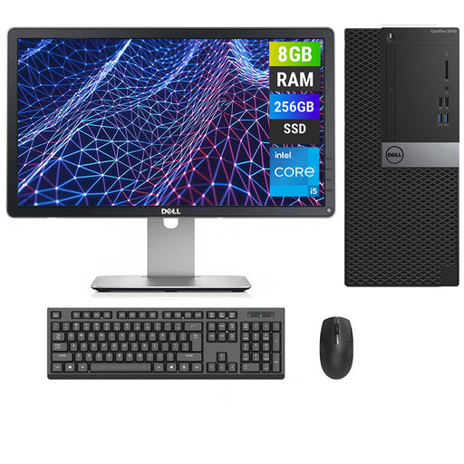 REFURBISHED - DELL OPTIPLEX 3040 MINI TOWER - I5 6TH - 16GB DDR3 - 256GB SSD - 23INCH - DELL - P2314H - LCD - COMPUTER SET