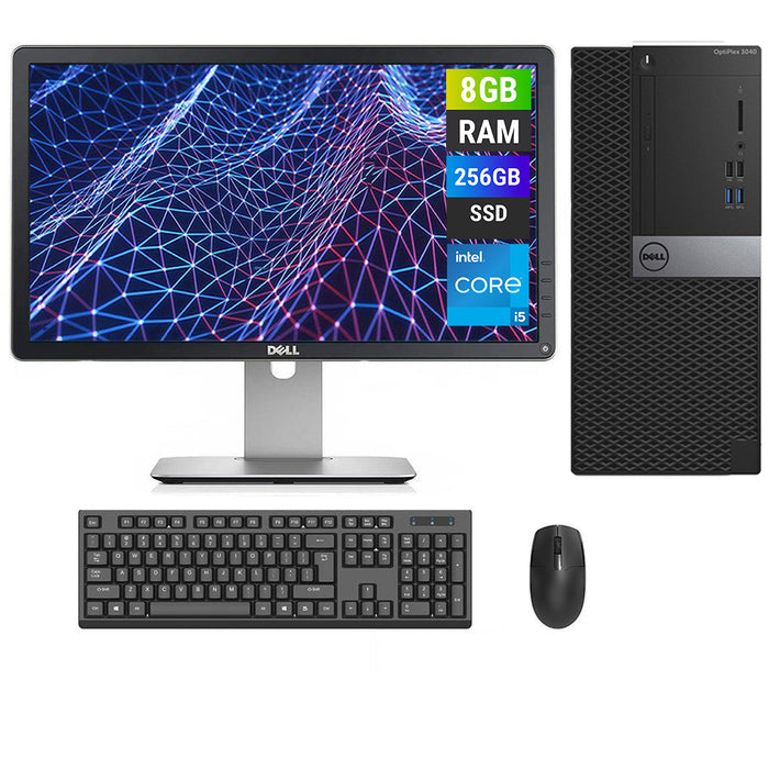 REFURBISHED - DELL OPTIPLEX 3040 MINI TOWER - I5 6TH - 16GB DDR3 - 256GB SSD - 23INCH - DELL - P2314H - LCD - COMPUTER SET