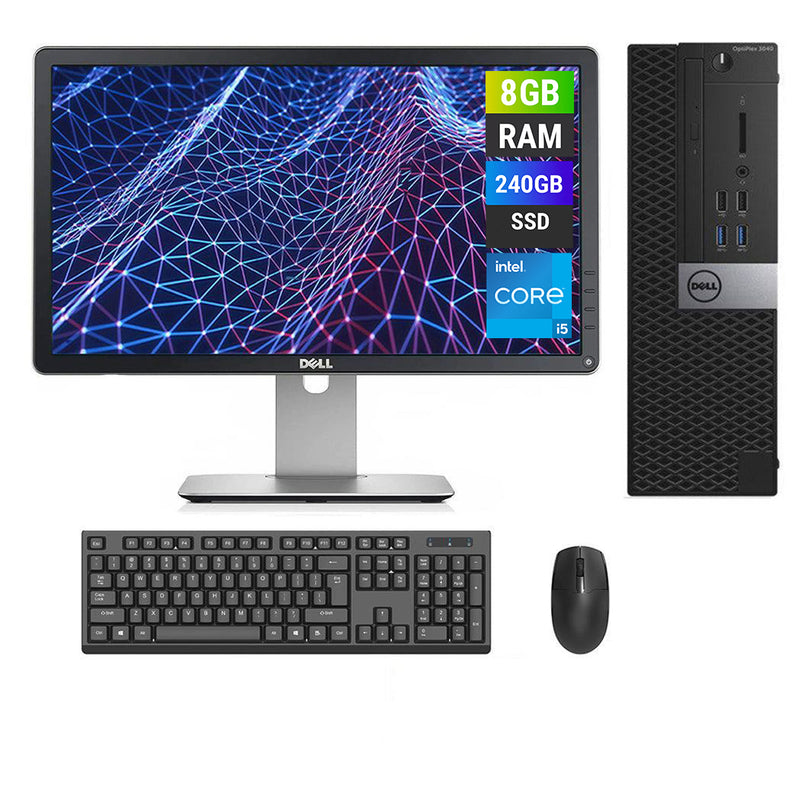 REFURBISHED - DELL OPTIPLEX 3040 SFF - I5 6TH GEN - 8GB DDR3 - 240GB SSD - 23INCH - DELL - P2314H - LCD - COMPUTER SET