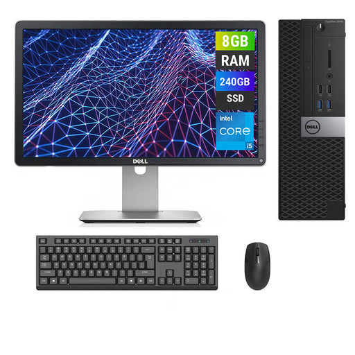 REFURBISHED - DELL OPTIPLEX 3040 SFF - I5 6TH GEN - 8GB DDR3 - 240GB SSD - 23INCH - DELL - P2314H - LCD - COMPUTER SET