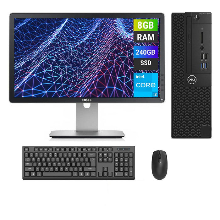 REFURBISHED - DELL OPTIPLEX 3050 SFF - I3 7TH GEN- 8GB DDR4 - 240GB SSD - 23INCH - DELL - P2314H - LCD - COMPUTER SET