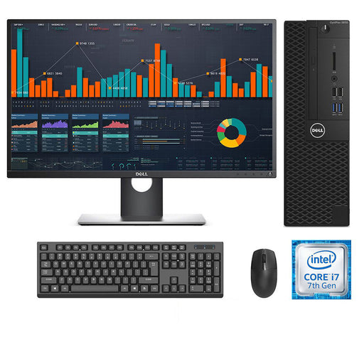 REFURBISHED - DELL OPTIPLEX 3050 SFF - I7 7700T - 8GB DDR4 - 240GB M.2 SSD - 23INCH - DELL - P2317H - LED - COMPUTER SET