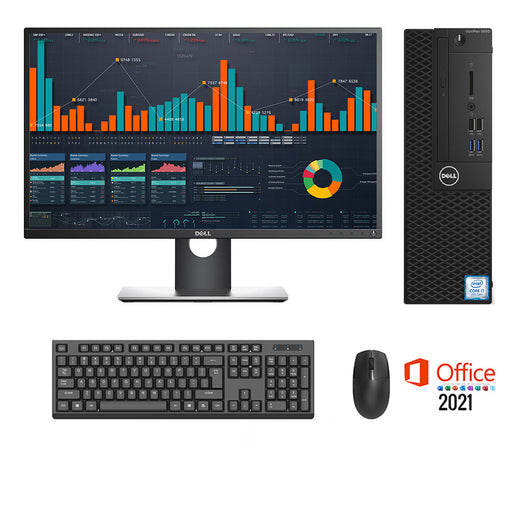 REFURBISHED - DELL OPTIPLEX 3050 SFF - I7 7700T - 8GB DDR4 - 256GB SSD - 23INCH - DELL - P2317H - LED - MS OFFICE 2021 - COMPUTER SET