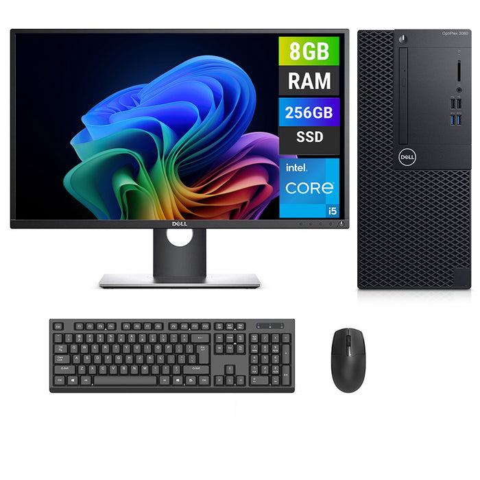 REFURBISHED - DELL OPTIPLEX 3060 MINI TOWER - I5 8TH GEN - 8GB DDR4 - 256GB SSD - 23INCH - DELL - P2317H - LED - COMPUTER SET