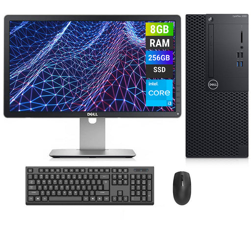 REFURBISHED - DELL OPTIPLEX 3060 MINI TOWER - I3 8TH GEN - 8GB DDR4 - 256GB SSD - 23INCH - DELL - P2314H - LED - COMPUTER SET