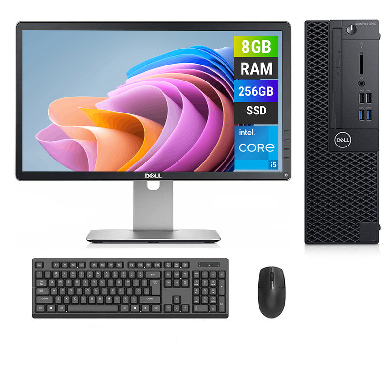 REFURBISHED - DELL OPTIPLEX 3060 SFF - I5 8TH GEN - 8GB DDR4 - 256GB SSD - DELL P2314H - 23INCH - COMPUTER SET