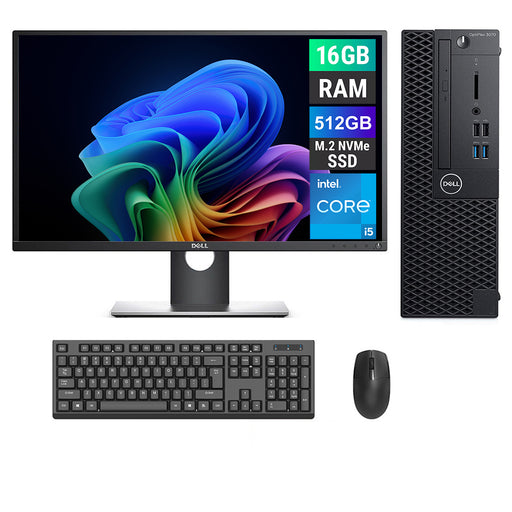 REFURBISHED - DELL OPTIPLEX 3070 SFF - I5 9TH GEN - 16GB DDR4 - 512GB NVME - 23INCH - DELL - P2317H - LED - COMPUTER SET