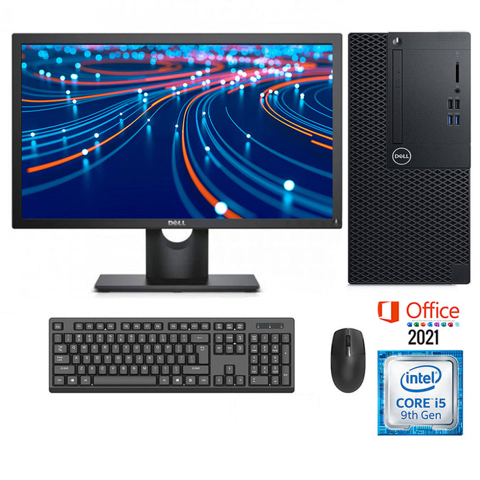 REFURBISHED - DELL OPTIPLEX 3060 MINI TOWER - I5 8400 - 8GB DDR4 - 256GB SSD - 19INCH - DELL - E1916HE - LED - MS OFFICE 2021 - COMPUTER SET - B-GRADE