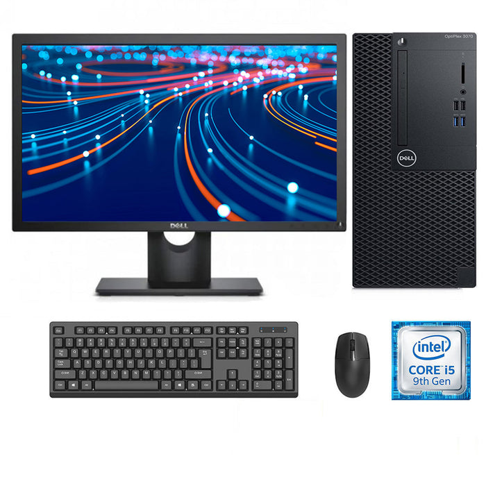 REFURBISHED - DELL OPTIPLEX 3070 MINI TOWER - I5 9400 - 8GB - 256GB SSD - 19INCH - DELL - E1916HE - LED - COMPUTER SET - B-GRADE