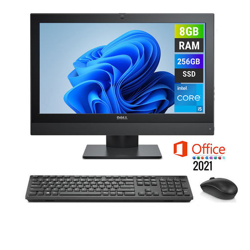 REFURBISHED - DELL OPTIPLEX 3240 - I5 6TH GEN - 8GB DDR3 - 256GB SSD - 21.5 INCH - MS OFFICE 2021 - ALL IN ONE
