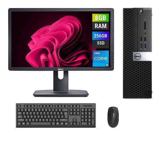 REFURBISHED - DELL OPTIPLEX 5040 SFF - I5 6TH GEN - 8GB DDR3 - 256GB SSD - 19INCH - DELL - P1913 - LCD - COMPUTER SET