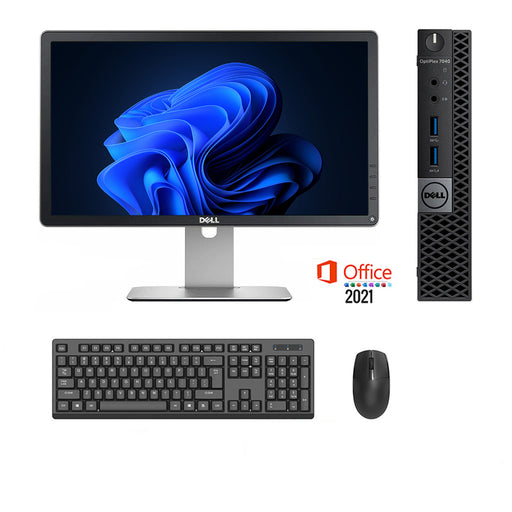 REFURBISHED - DELL OPTIPLEX 7040 MINI PC - I5 6500T - 16GB DDR4 - 256GB SSD - 23INCH - DELL - P2314H - LCD - MS OFFICE 2021 - COMPUTER SET