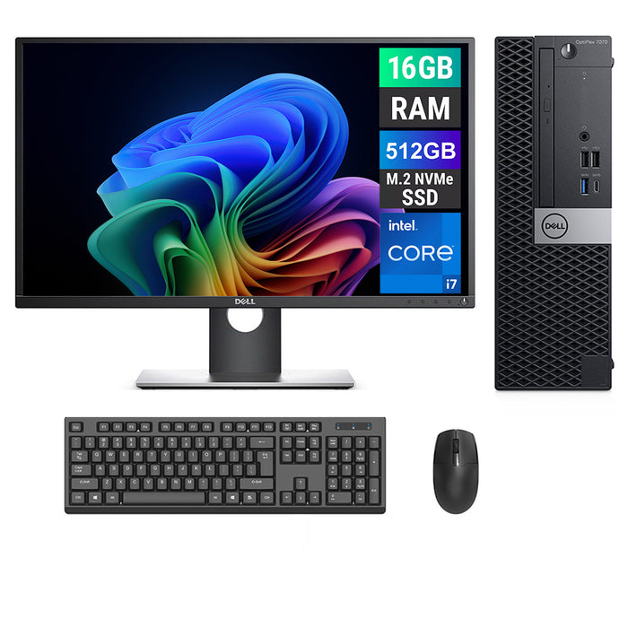 REFURBISHED - DELL OPTIPLEX 7070 SFF - I7 9TH GEN - 16GB DDR4 - 512GB NVME - 23INCH - DELL - P2317H - COMPUTER SET