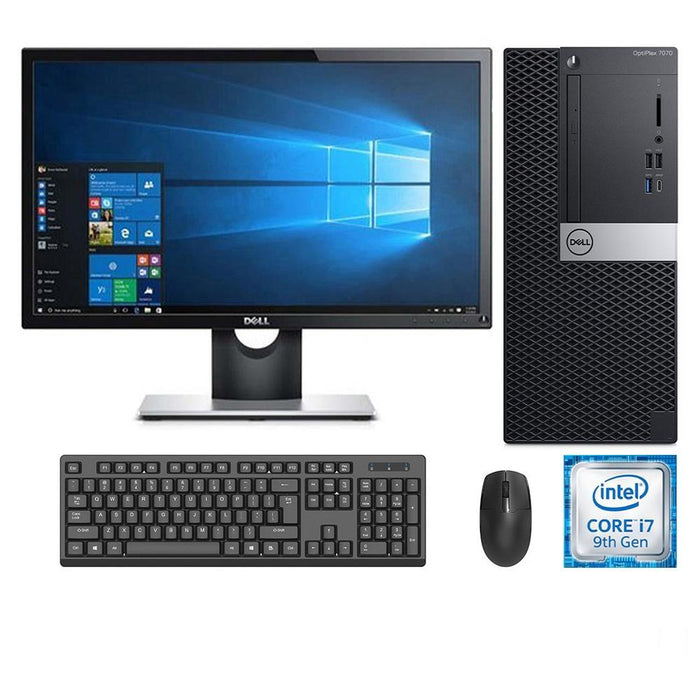 REFURBISHED - DELL OPTIPLEX 7070 MINI TOWER - I7 9700 - 16GB DDR4 - 256GB NVME SSD - 22INCH - DELL - COMPUTER SET - B-GRADE