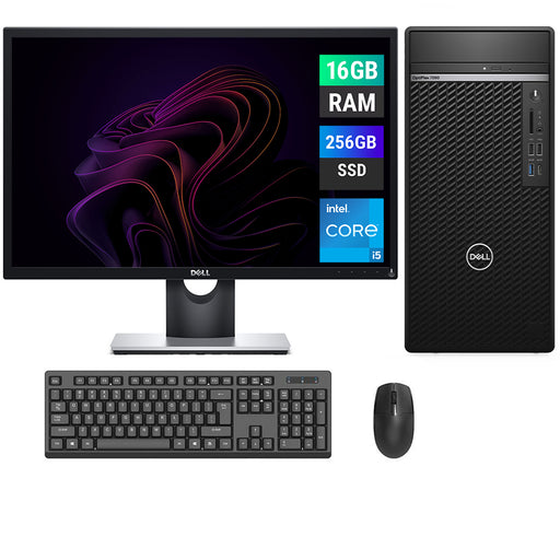 REFURBISHED - DELL OPTIPLEX 7090 MINI TOWER - I5 10TH GEN - 16GB DDR4 - 256GB SSD - 23.8 INCH - DELL- SE2416 - LED - COMPUTER SET