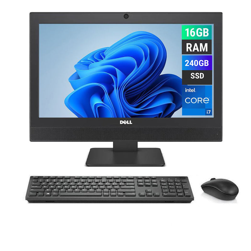 REFURBISHED - DELL OPTIPLEX 3050 - I7 7TH GEN - 16GB DDR4 - 240GB SSD - 19.5 INCH - ALL IN ONE