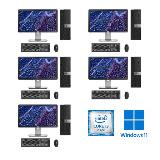 REFURBISHED - 5 X DELL OPTIPLEX 3040 SFF - I3 6100 - 8GB DDR3 - 256GB SSD - 23INCH - DELL - P2314H - LCD - COMPUTER SET