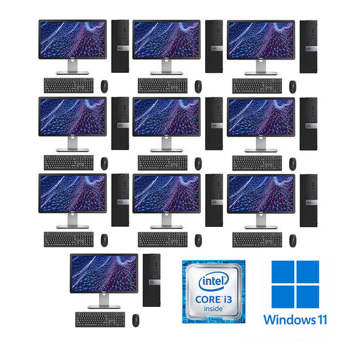 REFURBISHED - 10 X DELL OPTIPLEX 3040 SFF - I3 6100 - 8GB DDR3 - 256GB SSD - 23INCH - DELL - P2314H - LCD - COMPUTER SET
