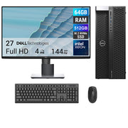 REFURBISHED - DELL PRECISION 5820 - XEON - W-2102 - 64GB DDR4 - 512GB SSD - NVIDIA QUADRO P4000 - DELL SE2725H - 27INCH - COMPUTER SET - AUTOCAD WORKSTATION