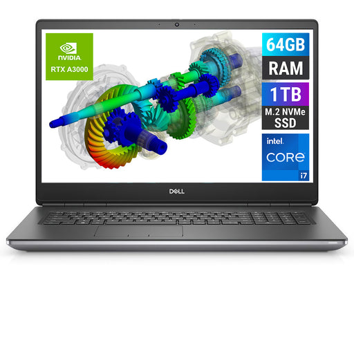 REFURBISHED - DELL PRECISION 7760 - I7 11TH GEN - 64GB DDR4 - 1TB NVME - NVIDIA RTX A3000 - 17.3 INCH - LAPTOP - AUTOCAD WORKSTATION