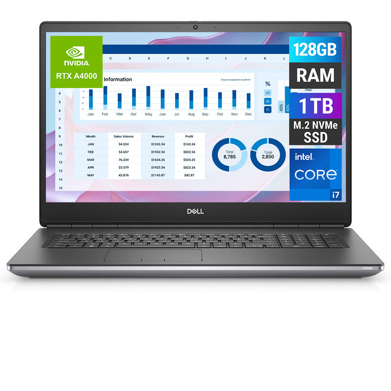 REFURBISHED - DELL PRECISION 7760 - I7 11TH GEN - 128GB DDR4 - 1TB NVME - NVIDIA RTX A4000 - 17.3 INCH - LAPTOP - AUTOCAD WORKSTATION