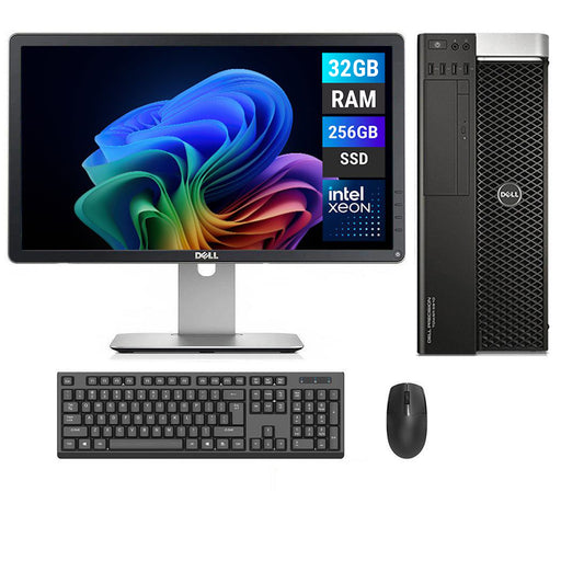 REFURBISHED - DELL PRECISION 5810 - XEON E5-2650 V3 - 10 CORE - 32GB DDR4 - 256GB SSD - NVIDIA QUADRO K600 - COMPUTER SET - AUTOCAD WORKSTATION