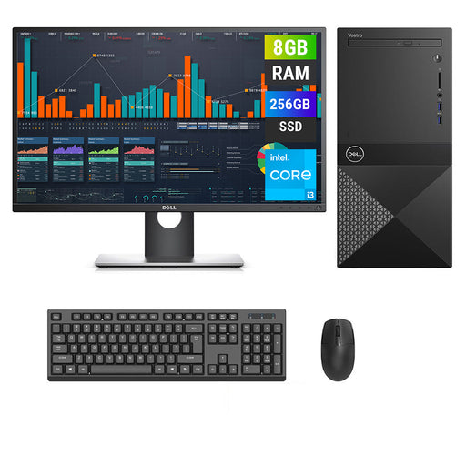 REFURBISHED - DELL VOSTRO 3670 MINI TOWER - I3 8TH GEN - 8GB DDR4 - 256GB SSD - 23 INCH- DELL - P2319H - LED - COMPUTER SET