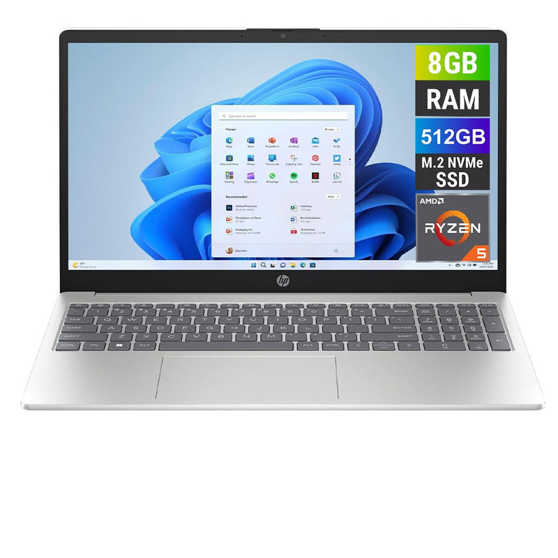 REFURBISHED - HP 15 FC0XXX - AMD RYZEN 5 - 8GB DDR4 - 512GB NVME - 15.6 INCH - LAPTOP - Go Gadgets SA