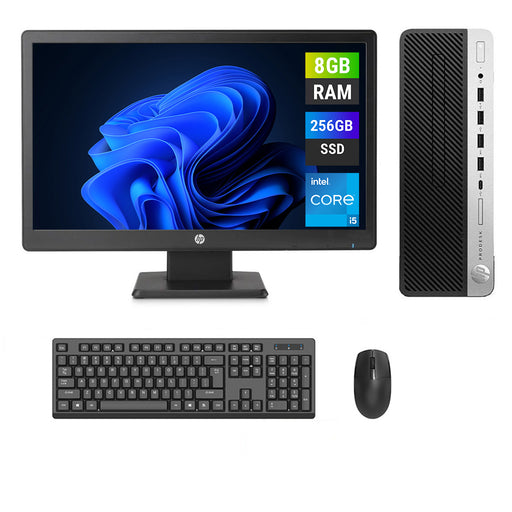 REFURBISHED - HP ELITEDESK 800 G3 SFF - I5 6TH GEN - 8GB DDR4 - 256GB SSD - 19INCH - HP - LED - COMPUTER SET