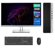 REFURBISHED - HP ELITEDESK 800 G5 SFF - I7 9TH GEN - 16GB DDR4 - 256GB NVME - 23.8 INCH - HP - E243 - COMPUTER SET