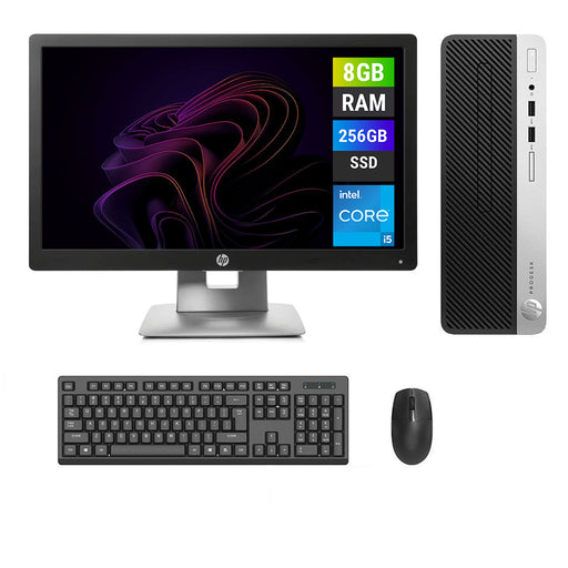 REFURBISHED - HP PRODESK 400 G6 SFF - I5 9TH GEN - 8GB DDR4 - 256GB SSD - 20INCH - HP - E202 - LCD - COMPUTER SET