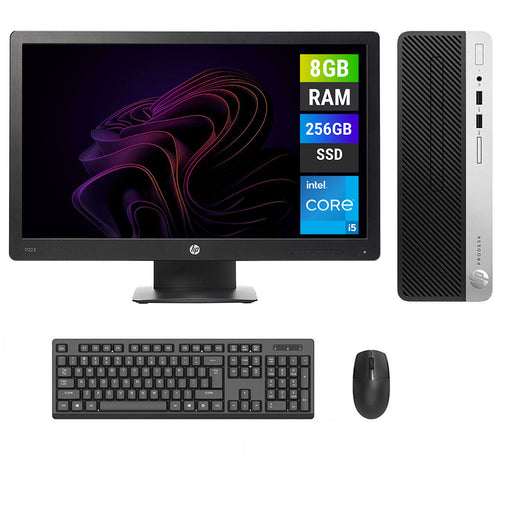 REFURBISHED - HP PRODESK 400 G6 SFF - I5 9TH GEN - 8GB DDR4 - 256GB SSD - 21.5INCH - HP - P223 - LCD - COMPUTER SET