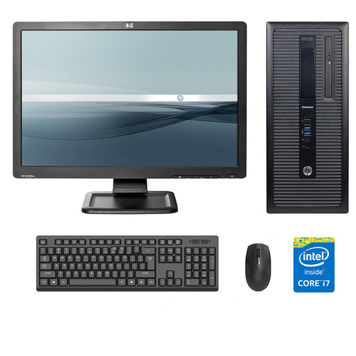 REFURBISHED - HP ELITEDESK 800 G1 TOWER - I7 4770 - 8GB DDR3 - 256GB SSD - 22INCH - HP - LE2201W - COMPUTER SET