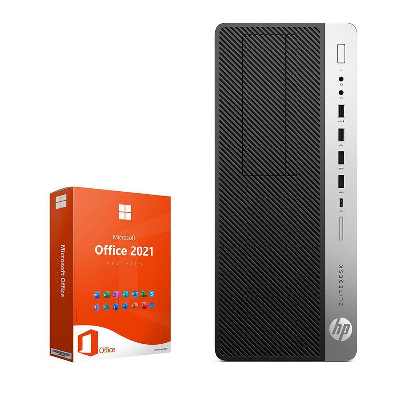 REFURBISHED - HP ELITEDESK 800 G3 TOWER - I7 7TH GEN - 8GB DDR4 - 256GB SSD - MS OFFICE 2021 - COMPUTER
